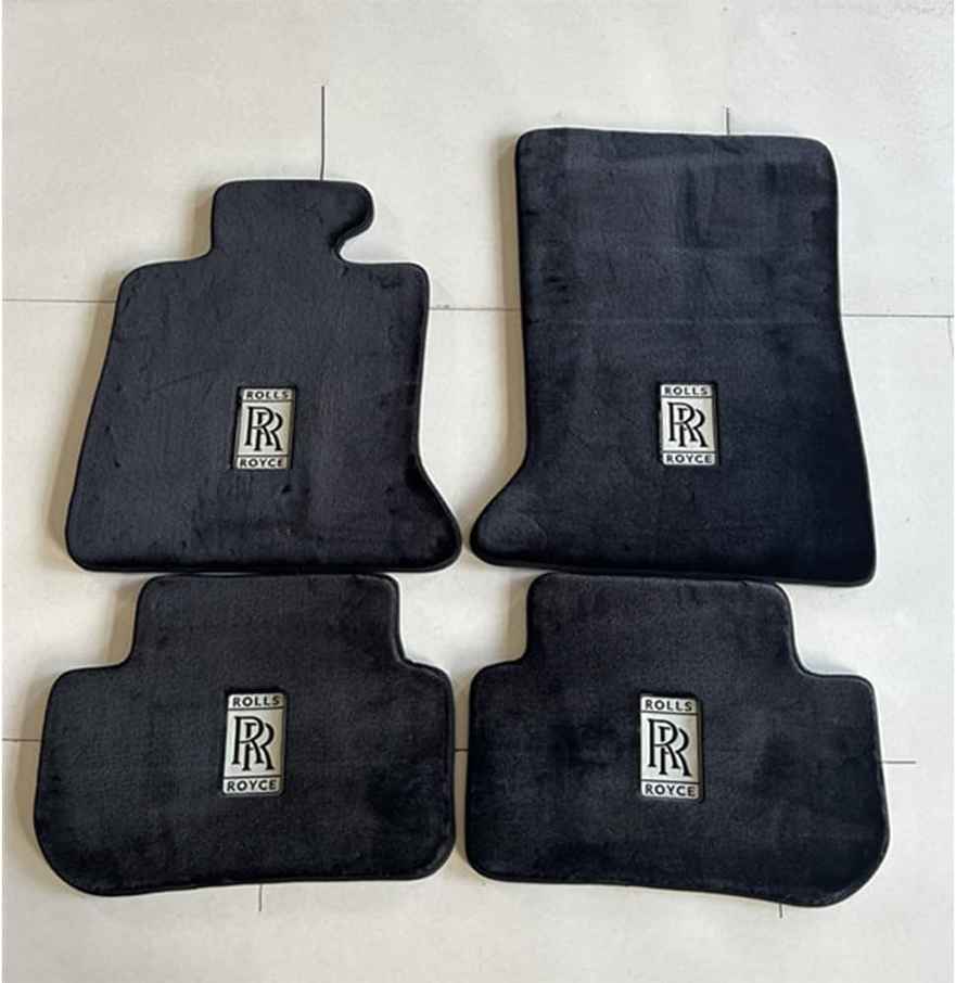 ADAGA Tailored Car Floor Mats for Rolls-Royce Phantom Coupe Convertible 2-Doors (2003-2011, 2012) - Velour Carpet Anti-Slip Floor Liners - Full Weather Protection Accessories - Black